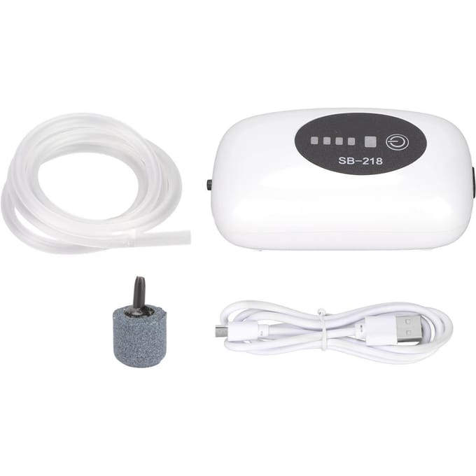 Pompe à Air pour Aquarium, Portable, anti-poussière, Port USB, silencieux, Rechargeable, avec double Mode Type 1 white
