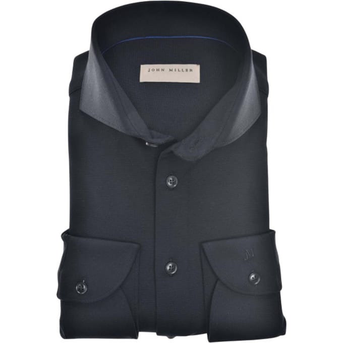 John Miller Tailored Fit Lange Mouw Overhemden Zwart 5140879-290