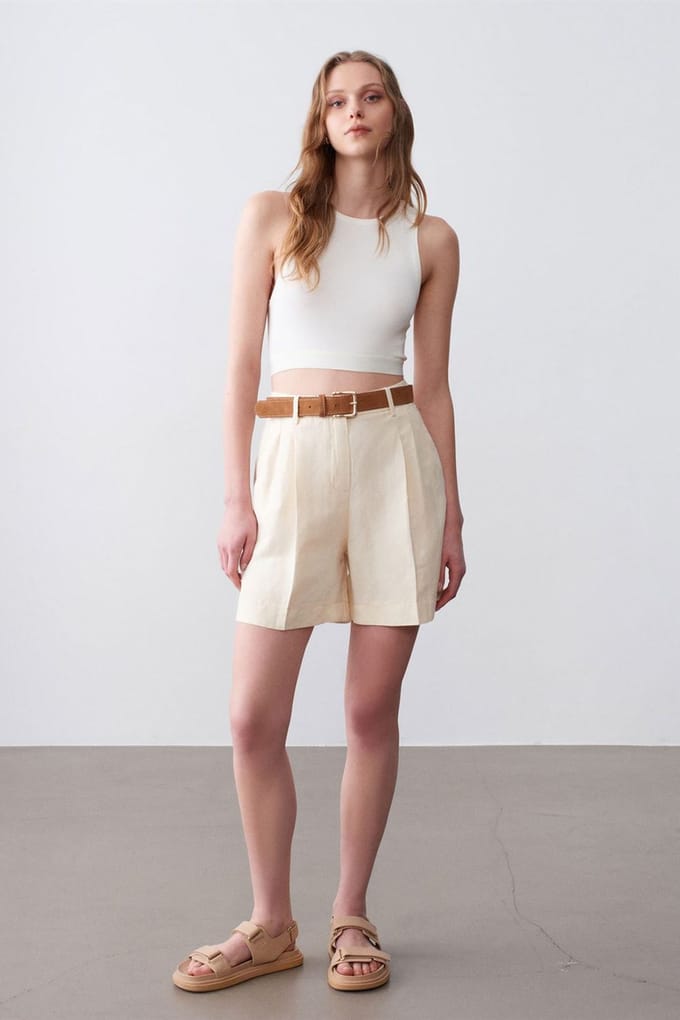 Hoge Taille Wijde Pantalon Shorts