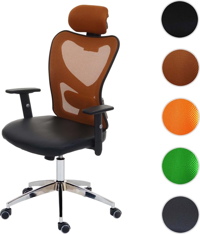 Professionele bureaustoel Atlanta, bureaustoel bureaustoel, kunstleer ~ bruin