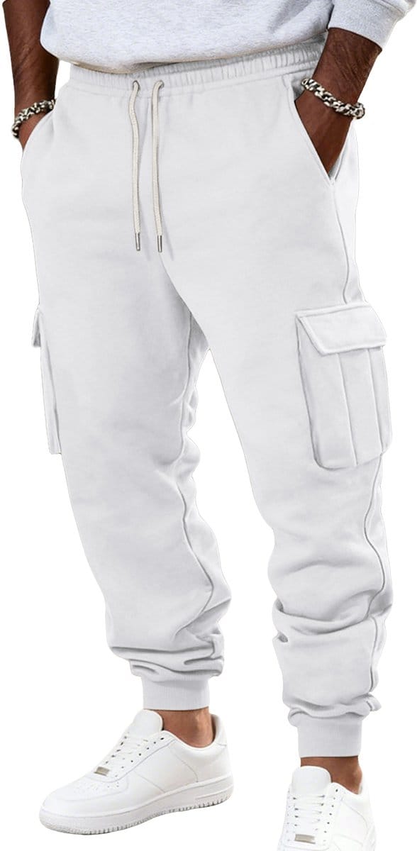 Cargo Joggingsbroek - Heren - Wit - Broek Relax Fit