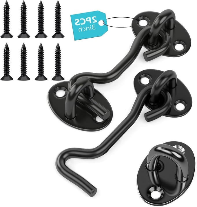 Solidchoice - 2 Stuks RVS Deurhaken met Schroeven