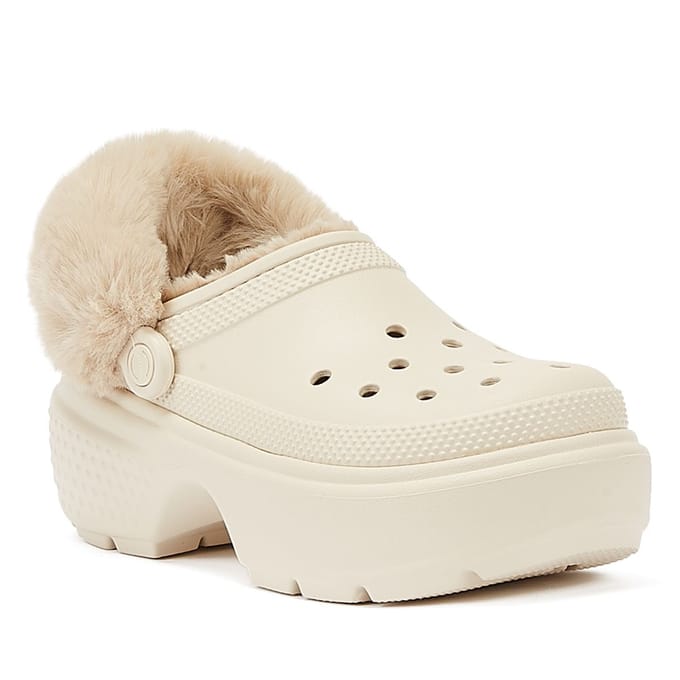 Crocs Stomp Gevoerd Klomp Dames Beige Sandalen