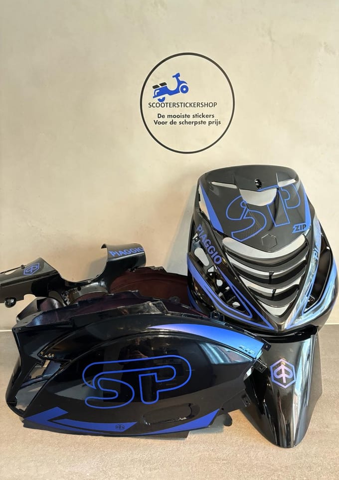 Piaggio zip - SP Outline Pakket S - Piaggio Zip Accessoire - Scooter Accessoires - Scooter Stickers - Blauw - Mat