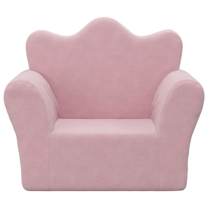 vidaXL - Kinderbank - zacht - pluche - roze