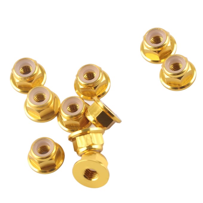 Anodiseer M4 Nylon Inzet Zelfborgende Moeren Zeskant Borgmoer Aluminiumlegering 10 stuks Set