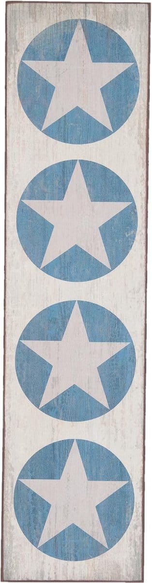 Tekstbord | 20*3*80 cm | Wit | Hout | Rechthoekig | Sterren | Clayre & Eef | 5H0213