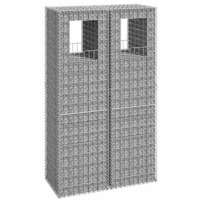 vidaXL Schanskorf palen 2 st 50x50x180 cm ijzer