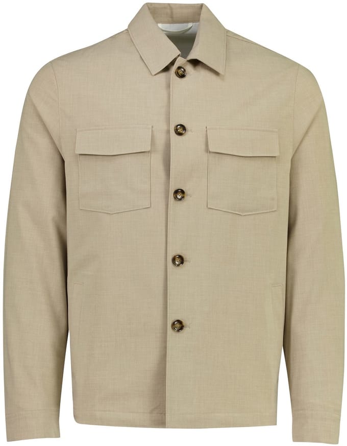 Beige overshirt Born With Appetite normale fit knopen