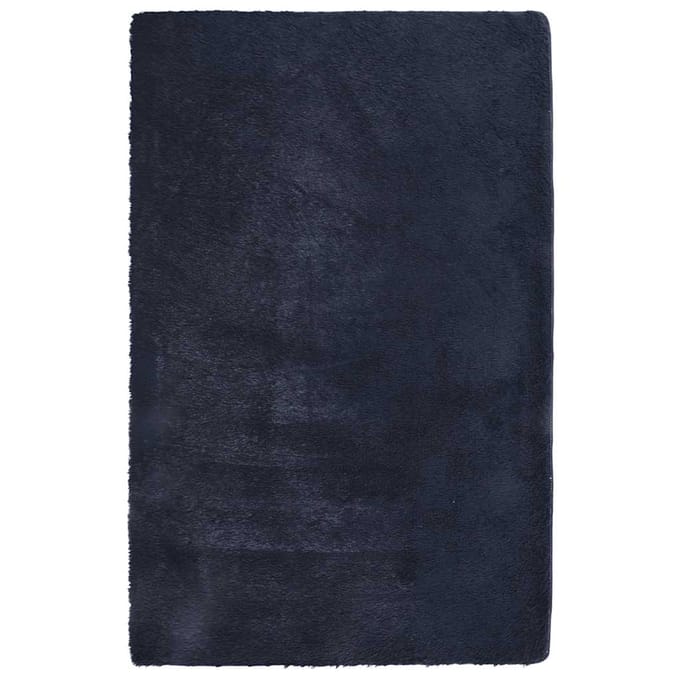 vidaXL - Hoogpolig - vloerkleed - NAVARRA - 130x200 - cm - polyester - marineblauw