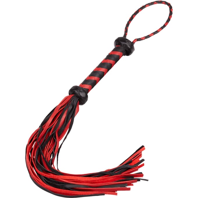 Rimba - Gevlochten Zweep - Flogger - Rood/Zwart