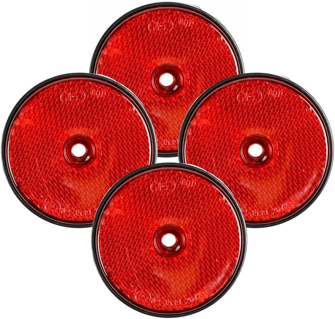 Benson Reflector - 4x - rood - schroefbevestiging - 60mm - rond