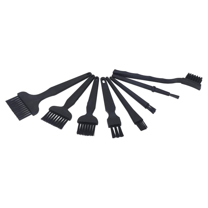 8 stuks niet-statische borstels draagbare plastic handgreep ABS elektronica computer toetsenbord reinigingsborstelset black