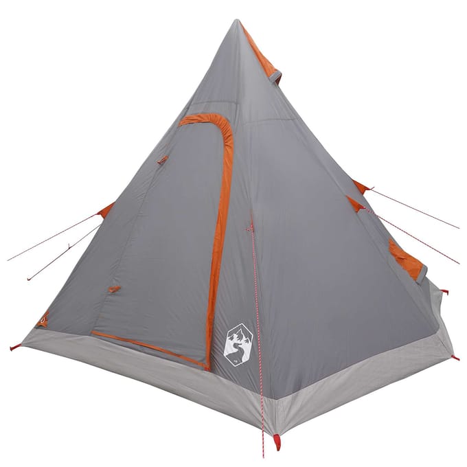 vidaXL - Tipi - Tent - Water-Resistant - 3-persoons - Grijs - en - Oranje