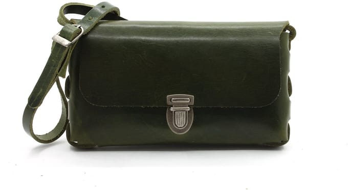 Groene schoudertas dames - klein model - 100% Leer