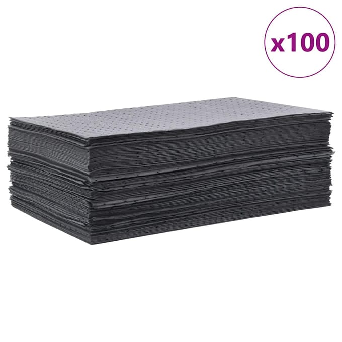 vidaXL Olie-absorberende pads 100 st 40x50 cm grijs