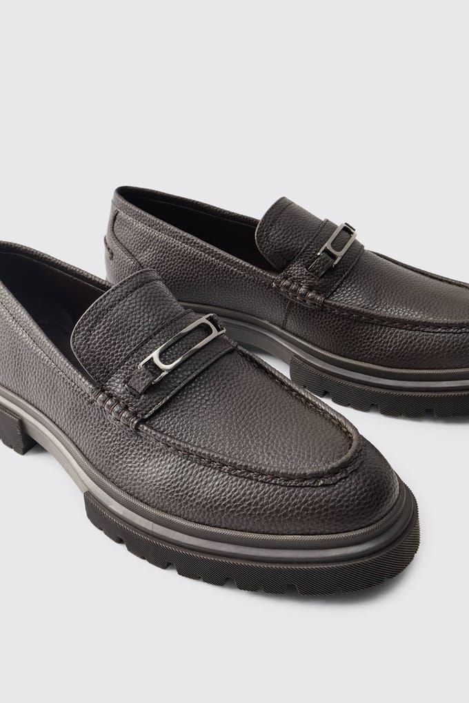 Chunky Gestructureerde Pu Loafer | Chocolate | Size 42