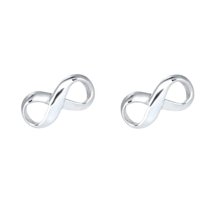 Zilveren oorknopjes infinity symbool 8 mm