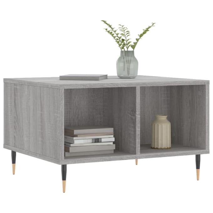 vidaXL - Salontafel - 60x50x36,5 - cm - bewerkt - hout - grijs