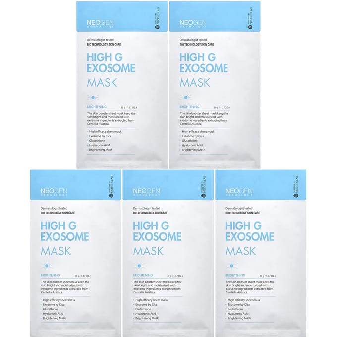Neogen, High G Exotic Mask, Brightening, 5 packs, 39 g (1.37 oz) each white