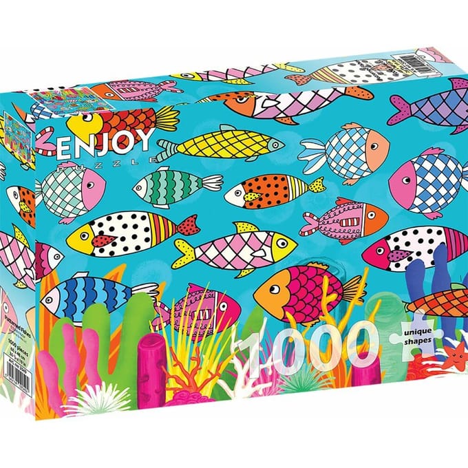 Enjoy Puzzle legpuzzel gekleurde vissen - 1000 stukjes puzzelplezier.