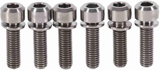 Fietsschroeven - Stuurpenbouten Fiets - Fietsreparatie - Titanium Legering - M5 x 18 mm - Titanium