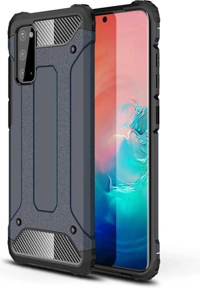 Schokbestendig Heavy Duty Hoesje Geschikt voor: Samsung Galaxy Note 20 Shock Proof Hybride - Back Cover - Dual Layer Armor Case - Extra Stevig - Blauw