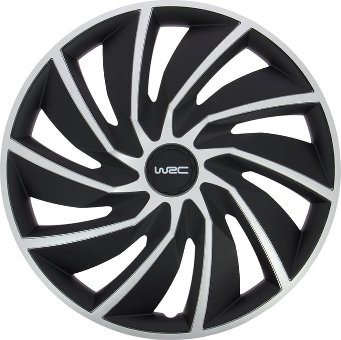WRC Wieldoppen 15 inch - zilver/zwart - 4 stuks - universeel