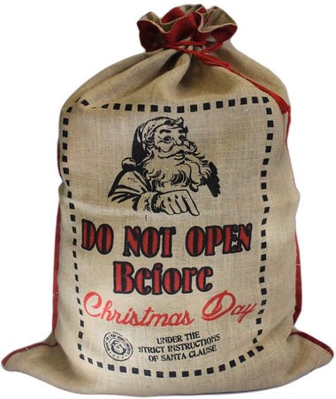 Jute Kerst Zak - Do Not Open Before