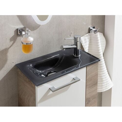 Fackelmann guest toilet glass sink 45 x 25 cm with permanent drain 82407