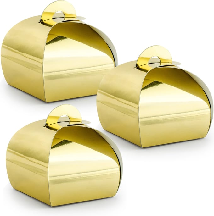 PartyDeco cadeaudoosje Bonbon Goud - Bruiloft - 50x - goud - 6 x 6 cm