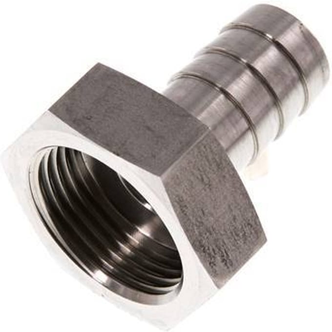 G 1'' x 19mm RVS Slangpilaar 40 Bar