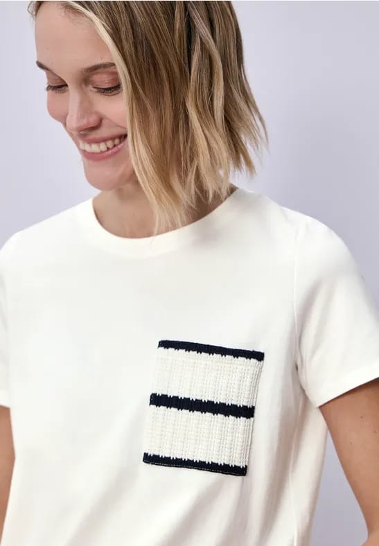 Shirt met korte mouwen en gestreepte zak
