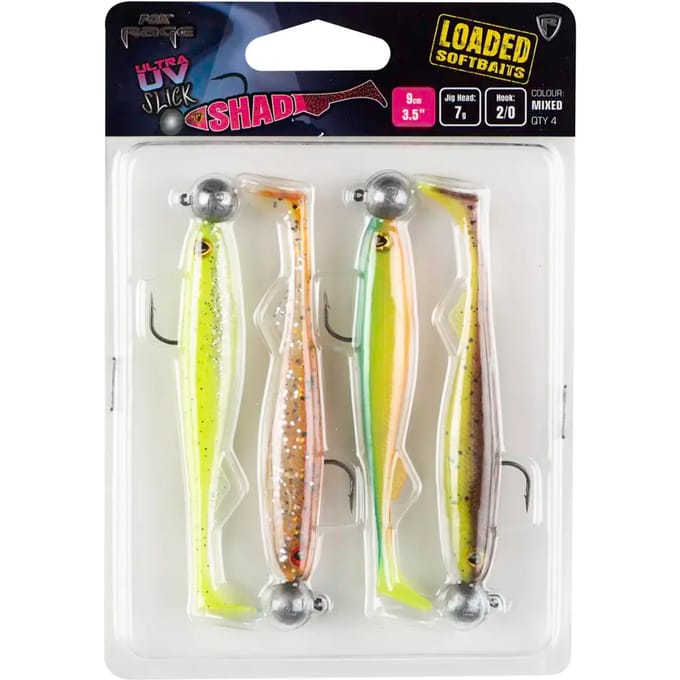 Lokvogels Fox Rage Slick Shad UV CP LD 10 g 3/0 (x4)