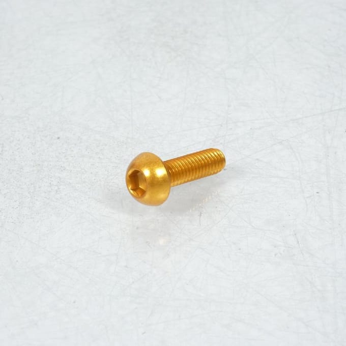 Vis Dôme BTR 5mm M6 pas 100 20mm annodisé Or 3AS Racing pour moto Neuf