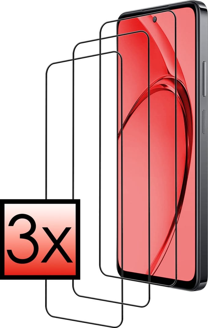 Screenprotector - 3 Stuks - Geschikt voor OPPO A80 - Full Cover - Beschermglas - Gehard Glas - Tempered Glass - Screen Protector