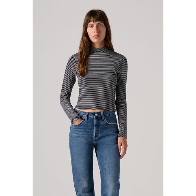 Levi's Effortless Ls Tee Clove Stripe Nightwatch Maat: S | Longsleeves Outlet | Dames | Blauw