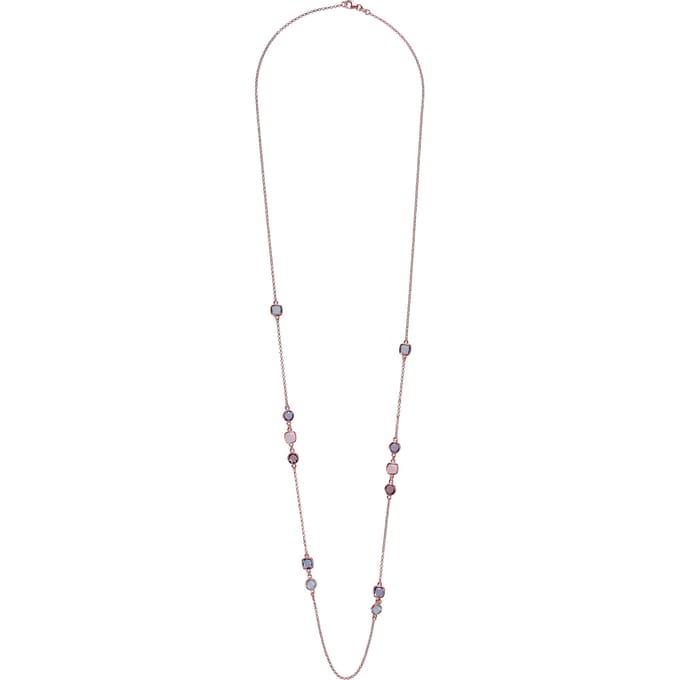 Orphelia ZK-7410 - Ketting Pastel - Zilver 925 Rosé - Multicolor Stenen - 90 cm