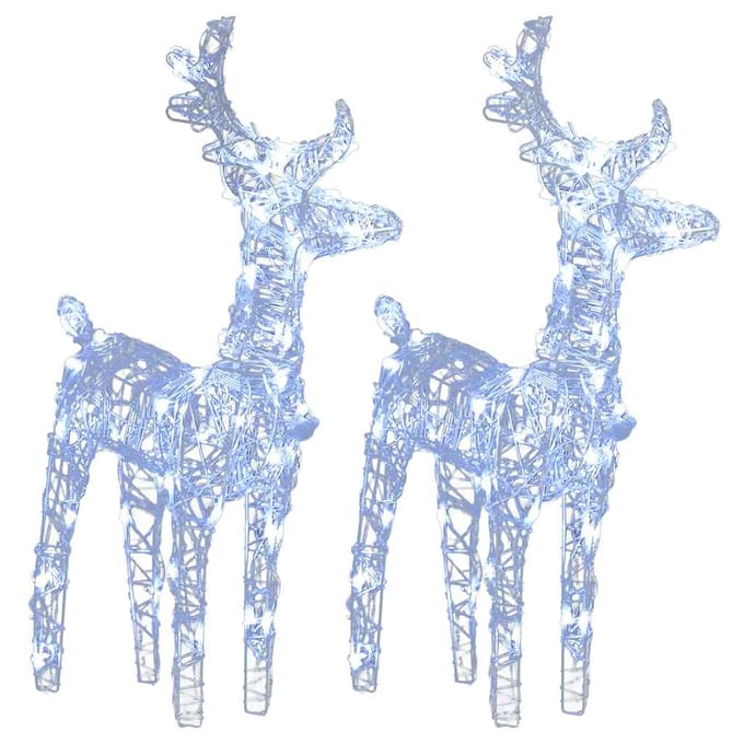 vidaXL - Kerstrendieren - 2 - st - 80 - LED's - acryl - koudwit