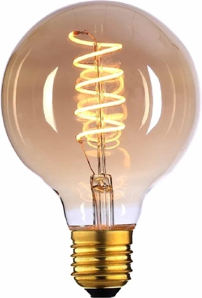 E27 4Watt Gold Spiraal 80mm Dimbaar