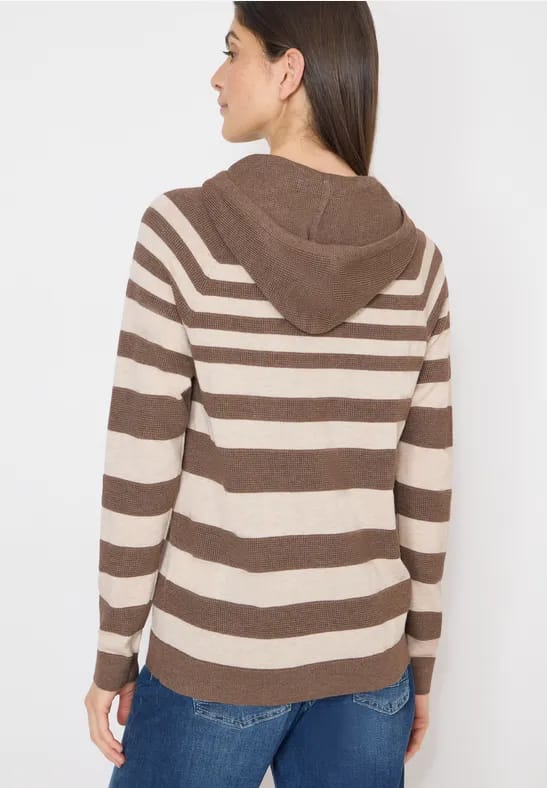 Gestreepte hoodie met structuur