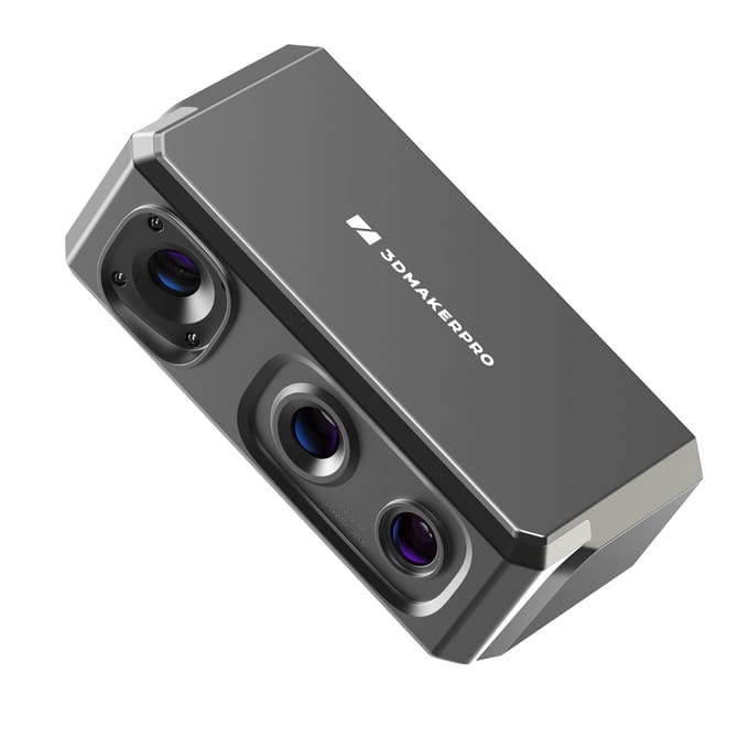 Scanner 3D 3DMakerpro Seal pour imprimante 3D avec une précision de 0,01 mm, caméra couleur 24 bits, vitesse de numérisation de 10 images par seconde, scan anti-tremblement black