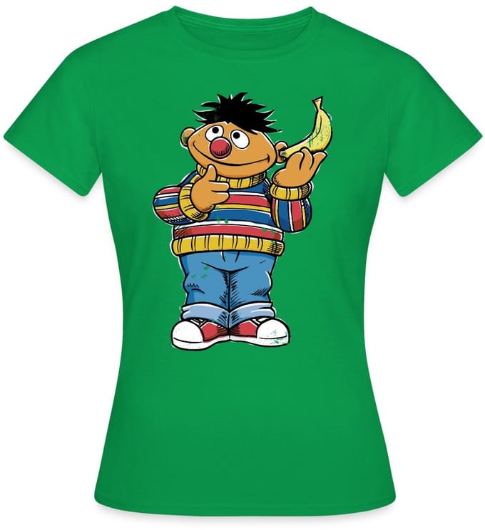 Sesamstraat Ernie Banana Telefoon T-Shirt Dames