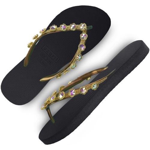 Uzurii Flower Aby dames slipper - Zwart - Maat 37/38