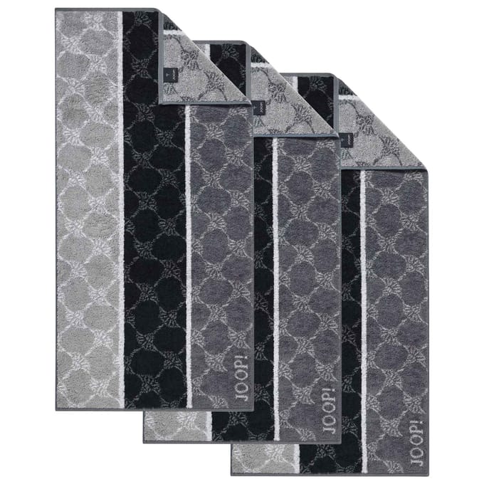 JOOP! Handdoek Signature Cornflower Stripes Een maat, 50x100 Set van 3