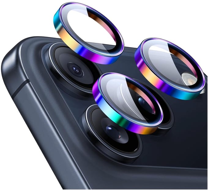 ESR Armorite Camera Lens Protector Geschikt voor Apple iPhone 17 Pro (Max) / 16 Pro (Max) - 9H Tempered Glass - Case Friendly - Chrome