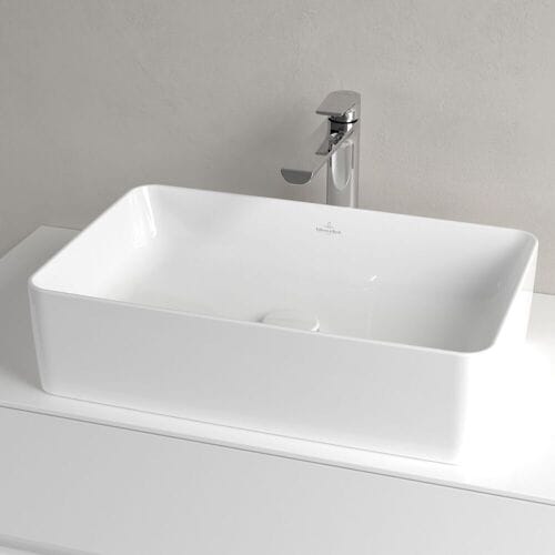 Villeroy & Boch Collaro countertop washbasin 56 cm square without overflow, without tap hole 4A205601