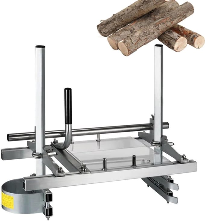 Draagbare zaagmachine - Houtbewerkingstool - Planken zagen - Verstelbare dikte - 60 cm - Zilver