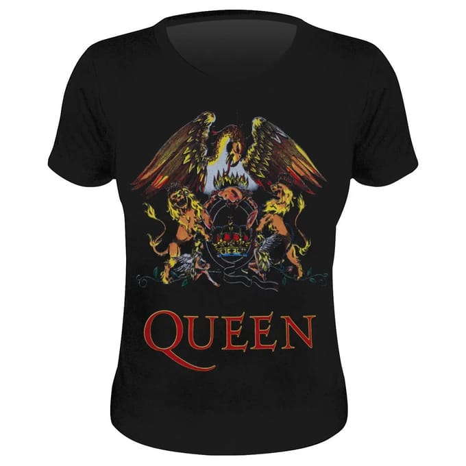 Queen - Classic Crest Dames T-shirt - L - Zwart