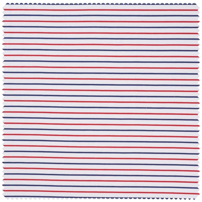 Jersey stof "Strepen tweekleurig" - Blauw-Rood